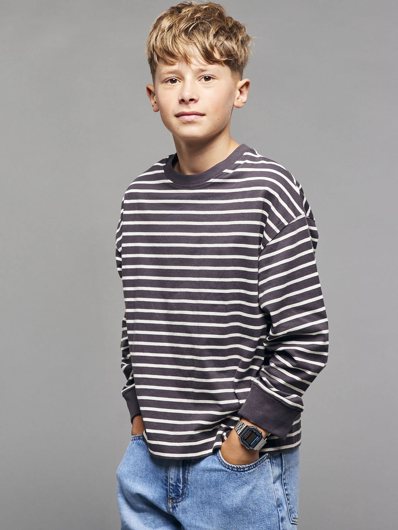 Jungen Langarm-Streifenshirt JONEN mit Recycling-Baumwolle