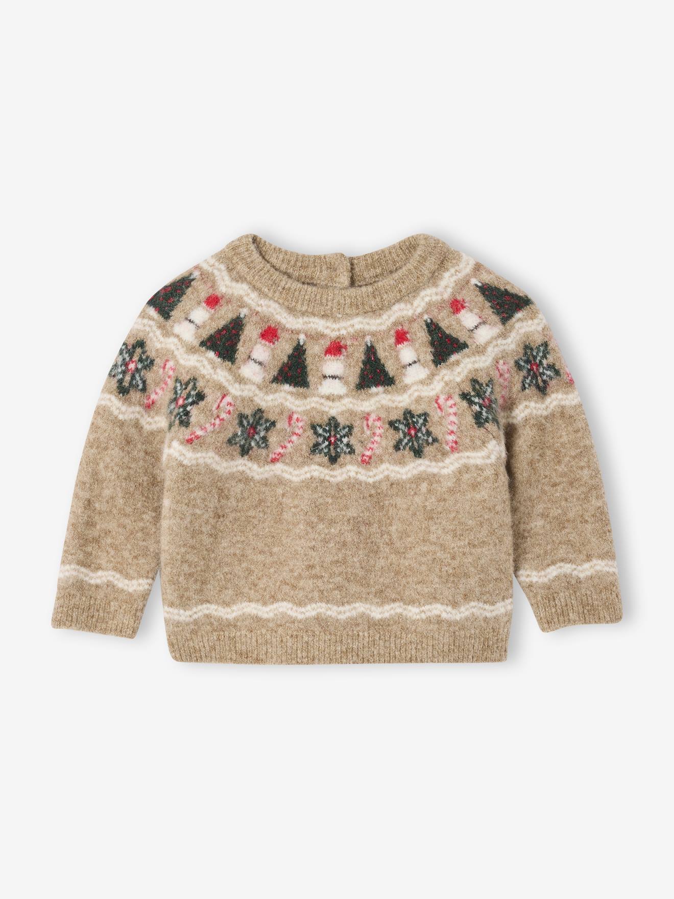 Baby Jacquard-Pullover mit Weihnachtsmotiv