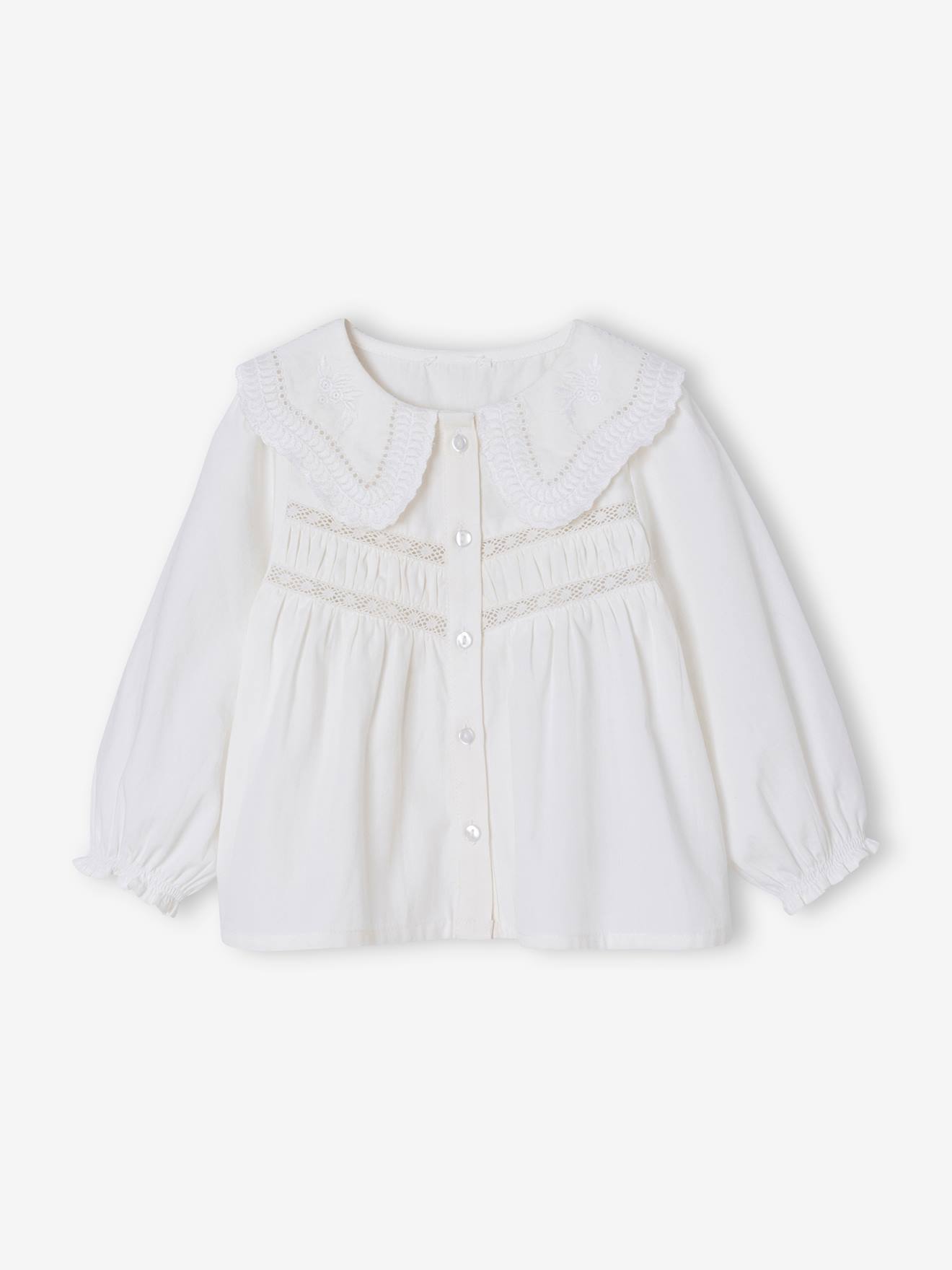 Baby Bluse aus Popeline mit Stickerei