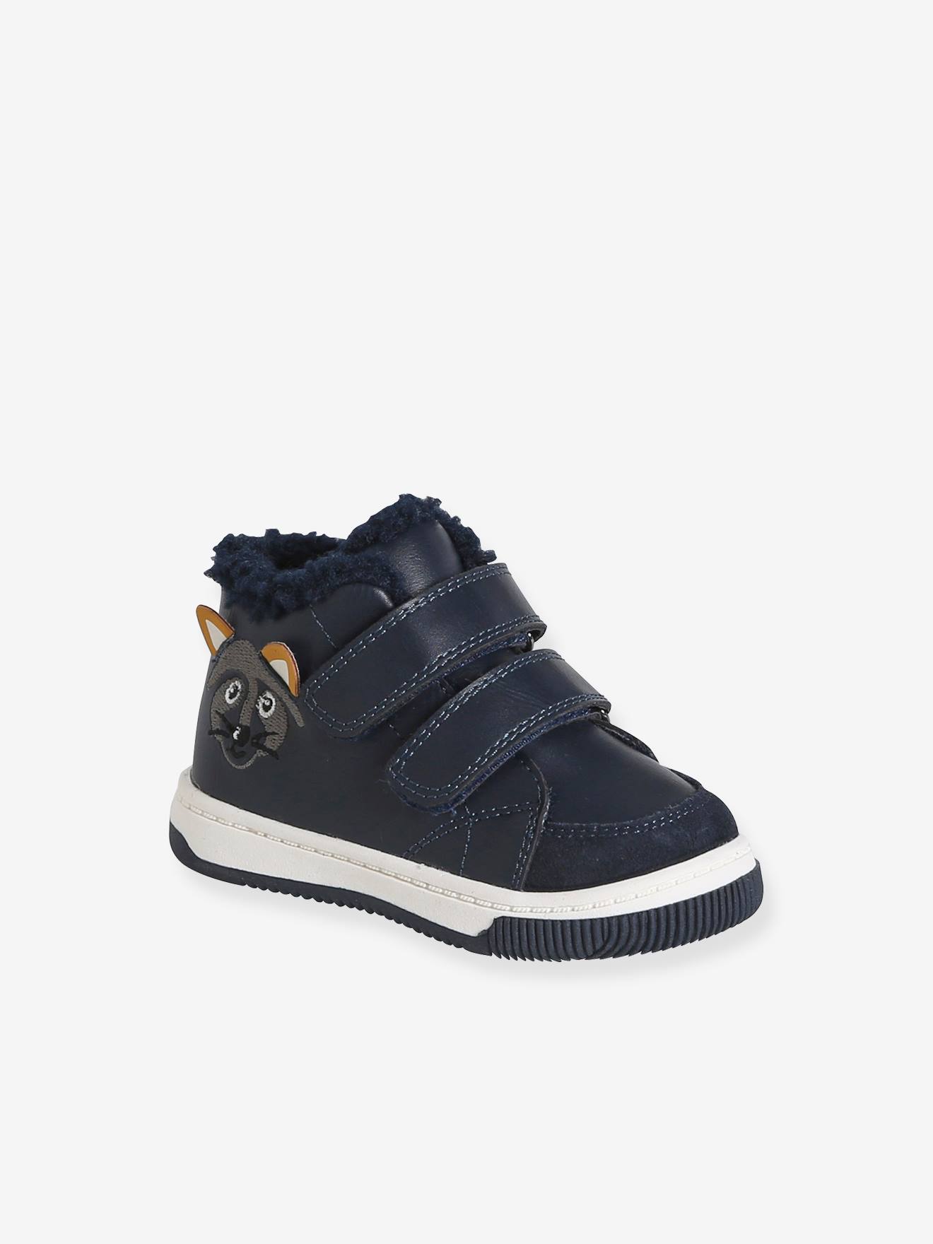 Gefütterte Baby Sneakers für Jungen mit Klettverschluss und Hundemotiv