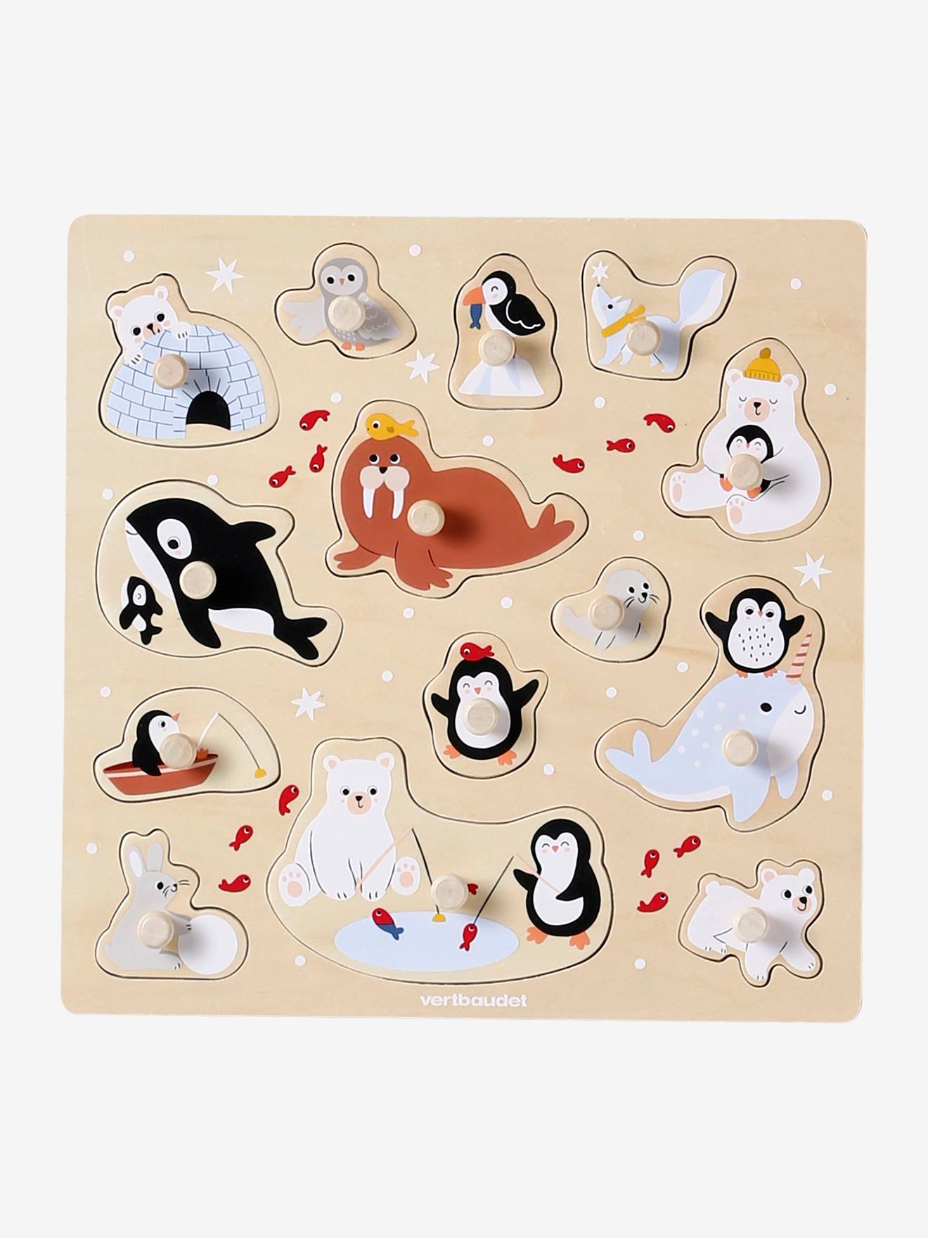 Steckpuzzle mit Arktis-Tierwelt PINGUIN aus Holz FSC®