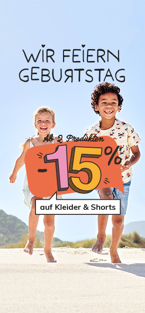 Wir feiern Geburtstag Ab 2 Produkten -15%* auf Kleider & Shorts
